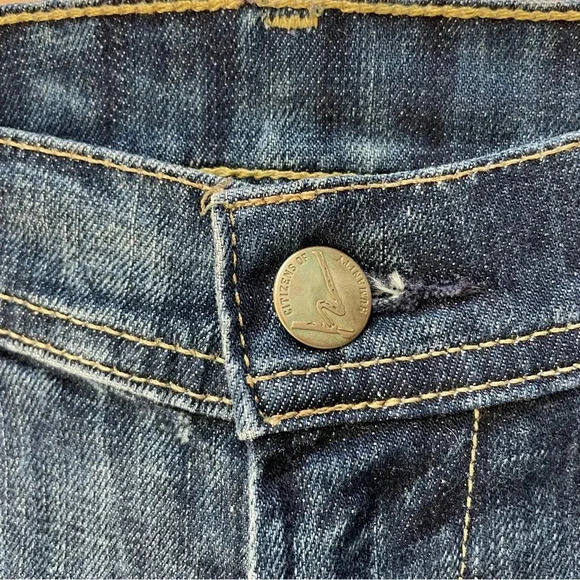 Citizens of Humanity Straight Cut Dark Indigo Blue Wash Denim Jeans Size 26 - Picture 4 of 13